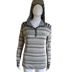 Kari Traa Akle Hood Womens M Merino Wool Base Layer Nordic Ski Gray Excellent